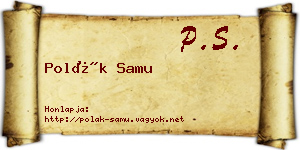 Polák Samu névjegykártya